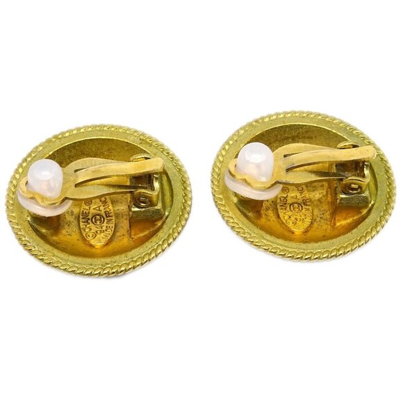 Chanel Gold Button Earrings Clip-On 94A - Picture 3 of 4
